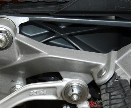 Alloy rearsets and rubber footpegs for reduced vibrations.