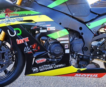 Mike Jones's 2015 ASBK ZX-10R, GB Racing covers, race fairings