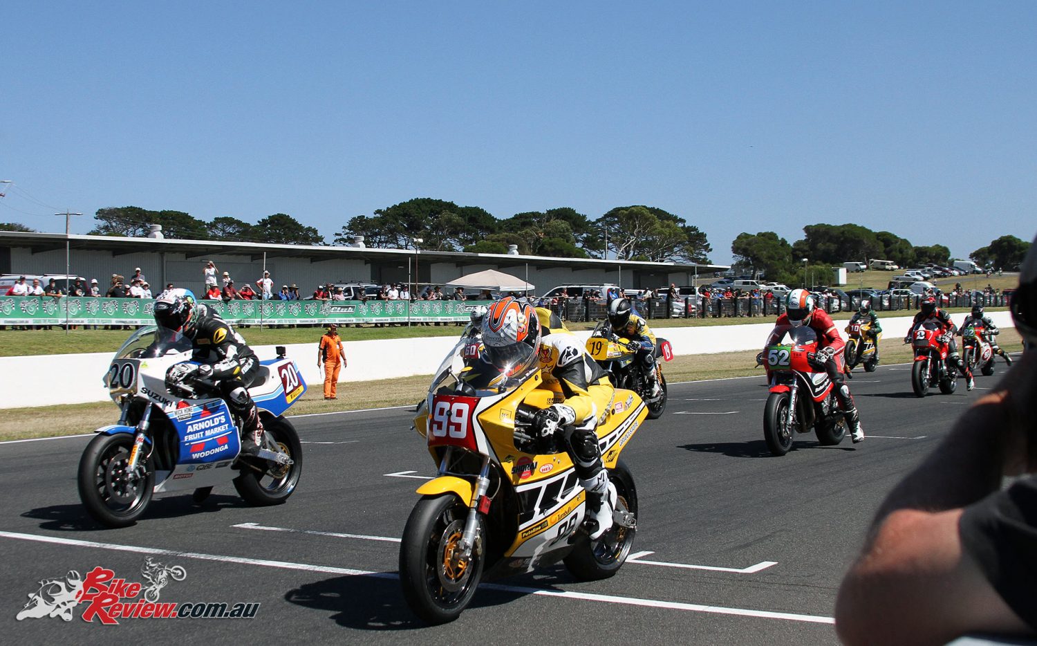 Jeremy McWilliams leading off the start in Race 3 of the International Challenge on Sunday.
