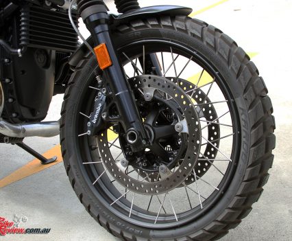 2017 BMW R nineT Scrambler - Black anodised wire-spoke wheels, Brembo four-piston brakes