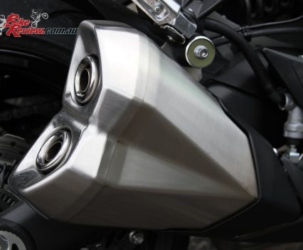 2017 Kawasaki Ninja 1000 - Standard exhausts look OK, but there's definitely weight to be saved and exhaust note to be found by replacing them