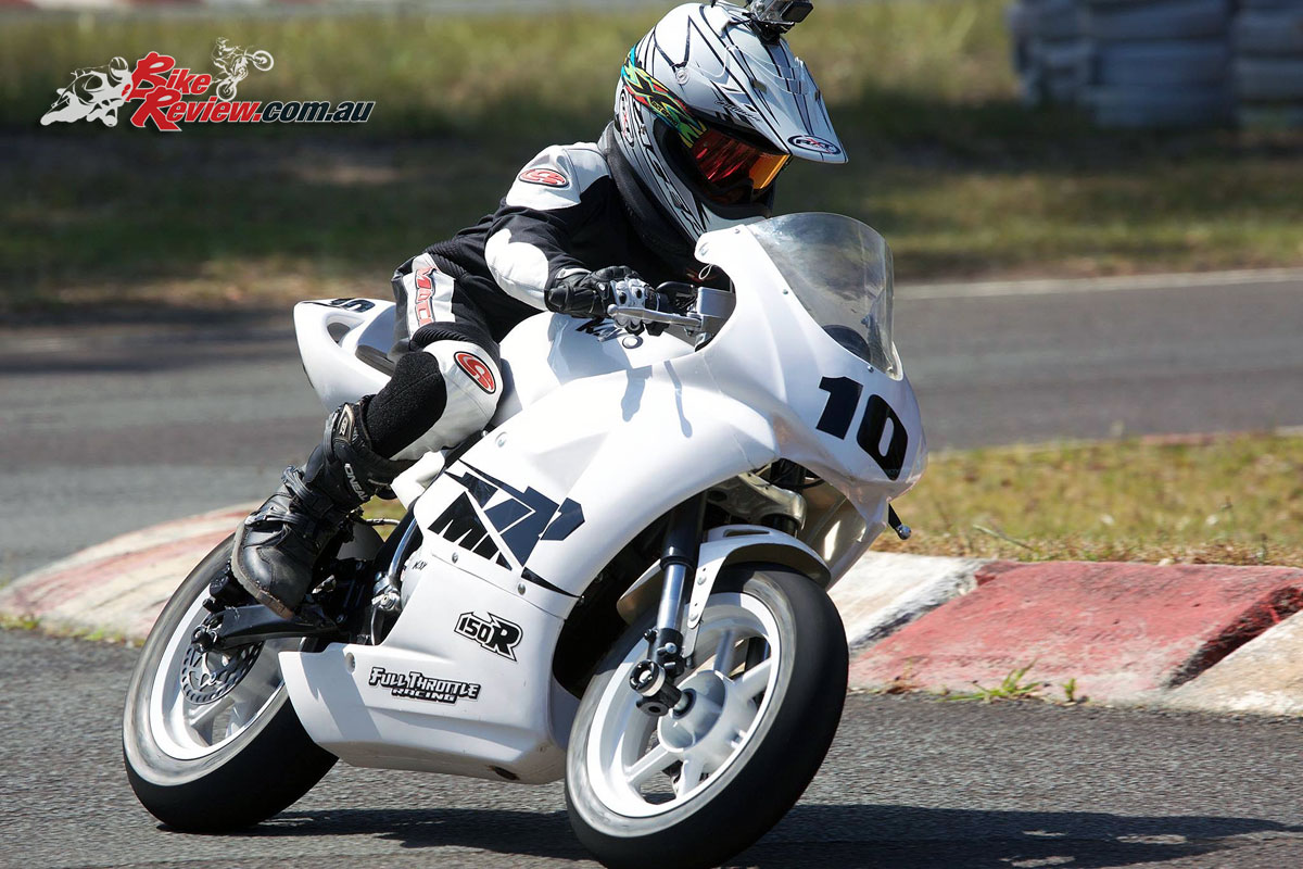 James riding the Kayo MiniGP MR150