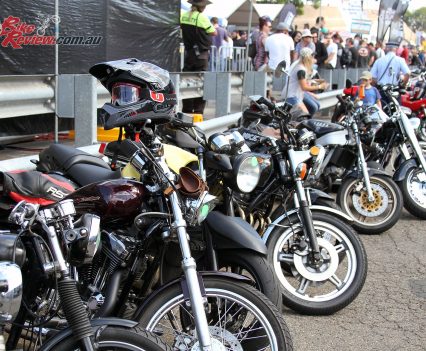 2017 Throttle Roll - Plenty of classic bikes were ridden to the street party with limited parking inside the event