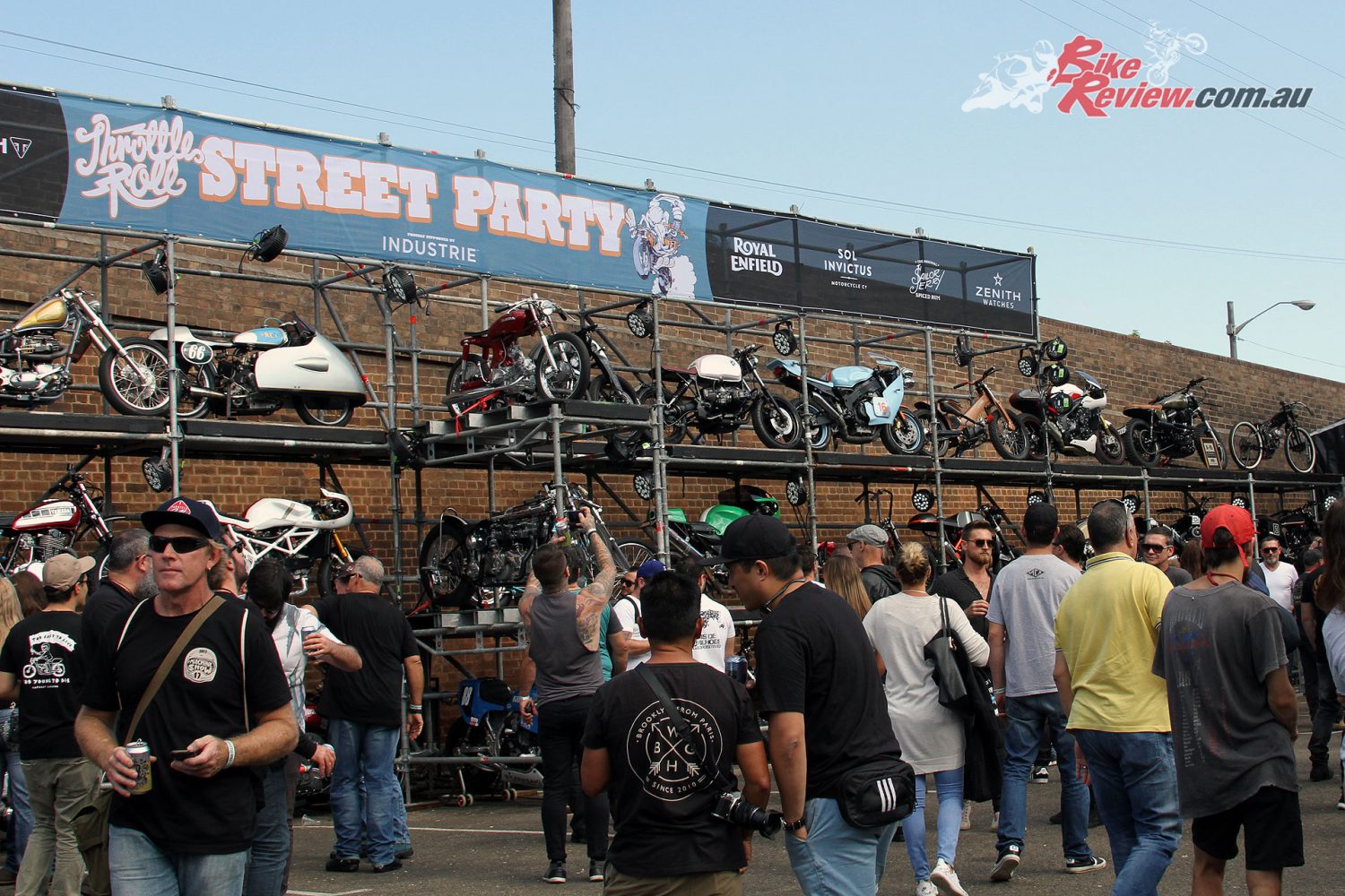 2017 Throttle Roll - The bike display on the scaffolding was smaller than last year but still featured plenty of great machinery