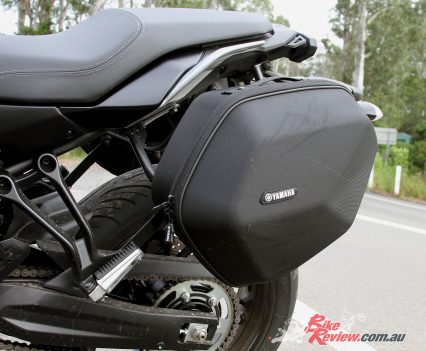 The saddlebags can make it harder to get onto the Tracer as a pillion, however they aren't in the way once on board. The grab rails do offer a good point to hang onto however.