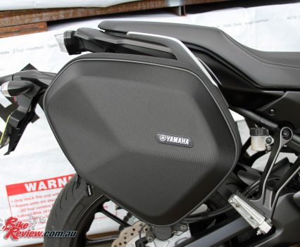 Panniers as standard fitment are going to be attractive to plenty of buyers and are semi-rigid, with a fabric outer and reinforced inner. We haven't had a chance to see how much we can fit into them!