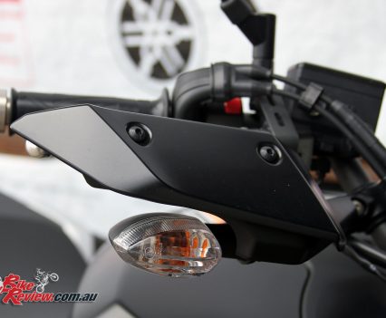 Hand guards incorporate the indicators, helping keep wind off your hands in the cooler weather. We'll be interested to see how they go over winter!