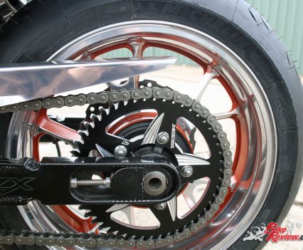 Custom Pro-Tune nine-second Kawasaki ZX-14 - EK Drag chain and Vortex rear sprocket