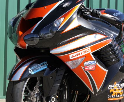 Custom Pro-Tune nine-second Kawasaki ZX-14 - dubbed Toothless by Manuel's family