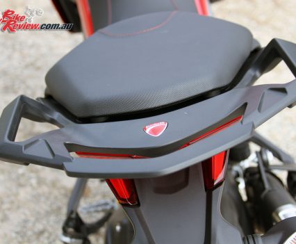 The rear grab rail on the Multistrada 950 offers great grip for a pillion