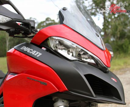 The aggressive avian front end is very Multistrada