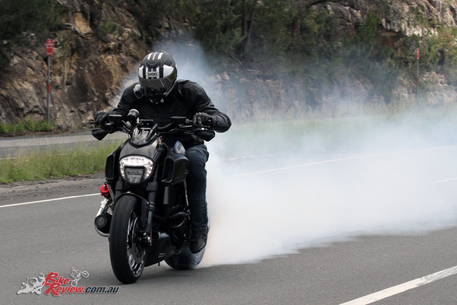 Jeff on a 300hp turbocharged Diavel.