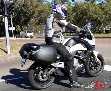 2017 CFMoto 650MT at traffic lights stopped