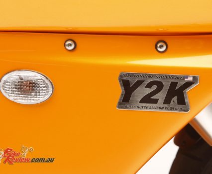 The MTT Y2K engine weighs in at just 62.5kg with a dry weight of just over 200kg for the bike