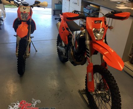 The KTM 350 EXC-F with Mark's older 500 EXC-F