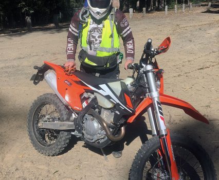 Mark with the 350 EXC-F at the Wattagans