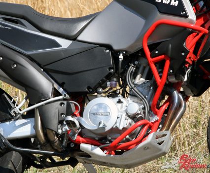 The 600cc (despite being called the 650) DOHC single-cylinder offers linear performance and good thrills in the right hands