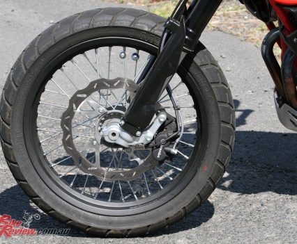 Brembo brakes offer strong performance, particularly on the rear, although the single front rotor keeps stopping power at moderate levels