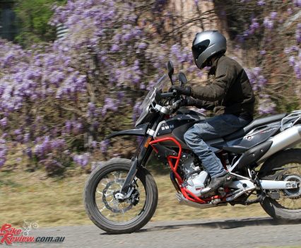 Merlin Sandon Waxed Cotton Jacket on the SWM 650 Superdual