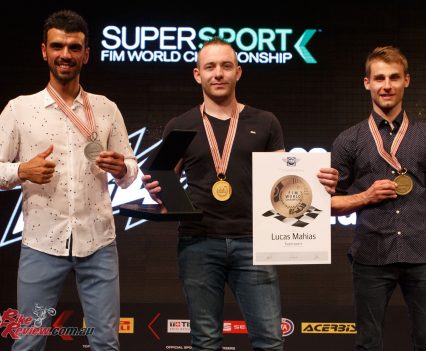 WorldSSP Top Three 2017, Sofuoglu (second), Mahias (Champion), Cluzel (third)