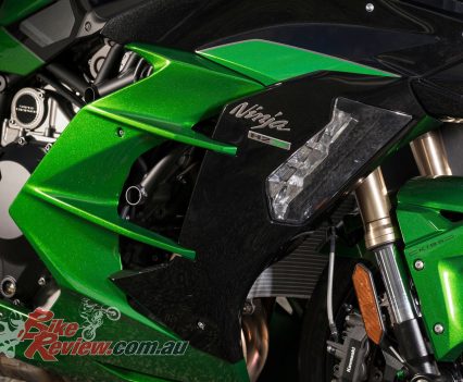 Full fairings are also featured to match the touring specification, with the lower heat output of the H2 SX allowing for the more extensive coverage