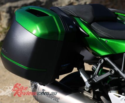 A seamless pannier mount system is included in the pillion grab rails, with 28L Givi colour matched panniers available separately