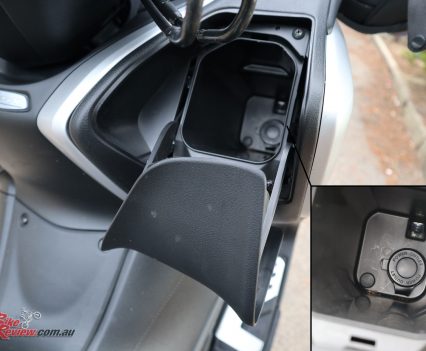 A glove box also allows easy access to items, and has a power socket, meaning you could charge a phone in there