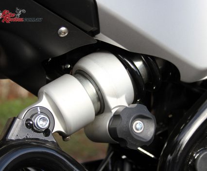 External adjustment on the rear shock offers a bit more convenience