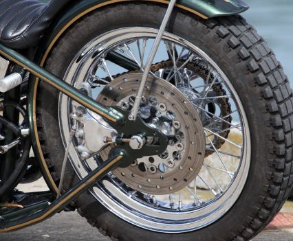 The only stopping power comes from the rear four-pot caliper and floating rotor.