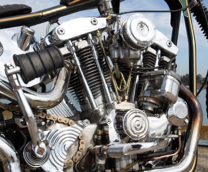 The Iron Head has larger valves, Andrews camshafts, an S&S Super E carb, custom pipes and is standard capacity.
