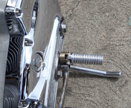 Custom footpegs and stand. Polished cases.