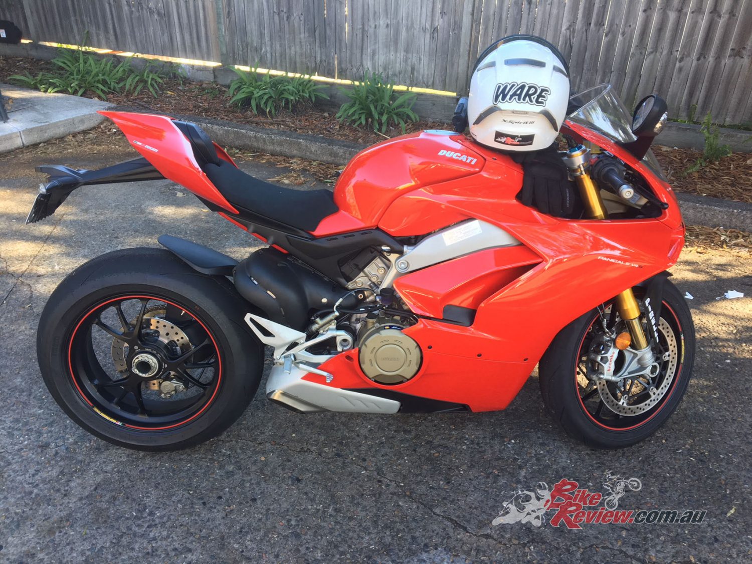 Stopping off for a servo snack gave me time to look over the bike. The quality of finish is exceptional but I'd be adding more carbon-fibre for drool factor.