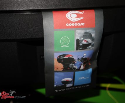 Here's the envelope locked into the topbox as it arrived, which holds the keys.