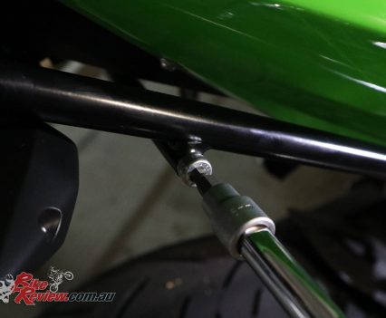 Tighten all those bolts up! Here's the bolt into the cross member under the tail.