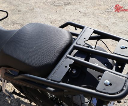 2018 Benelli TRK 502X - Rear rack ready for a topbox, while Givi will be producing panniers for Benelli