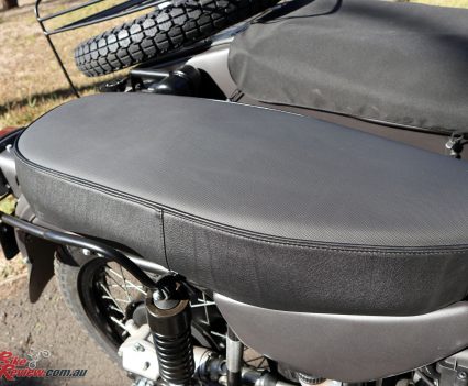 Ural Ranger - Single-piece seat for two plus the sidecar allows for the transport of three, or plentiful luggage capacity