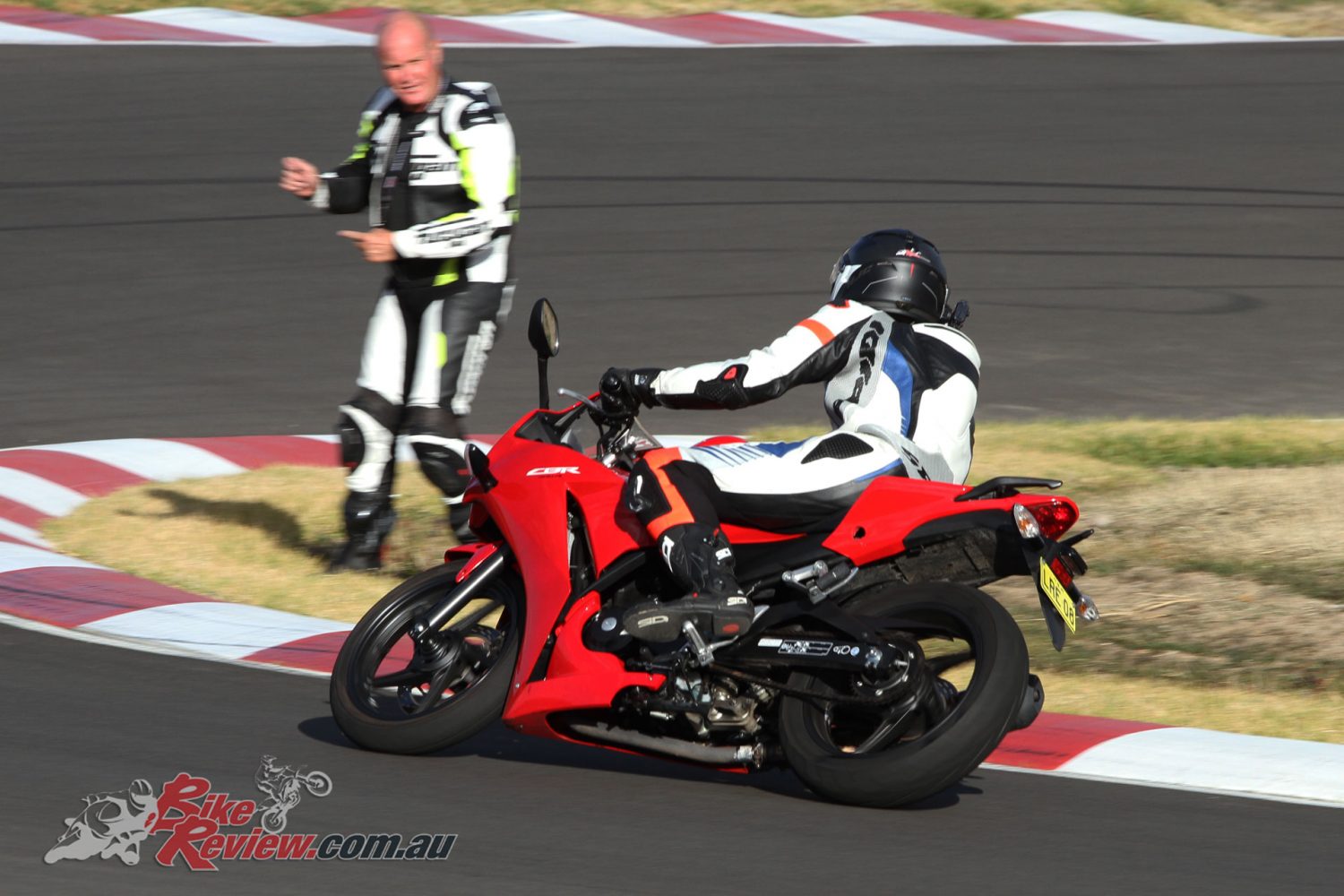 Jack out on track receiving some pointers from Bernie Hatton
