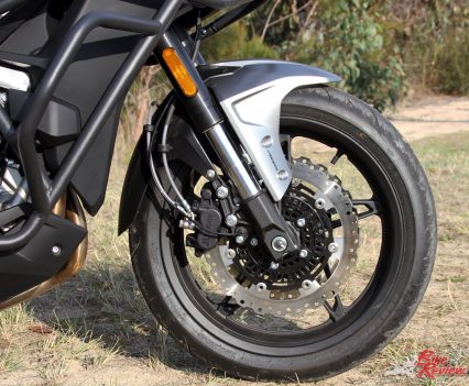 The 650MT was crying for some more aggressive, dual sport hoops.