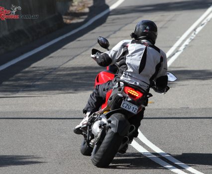 Once on the move the Multistrada 1260 S feels much lighter than it looks and still handles superbly with the more conservative geometry.