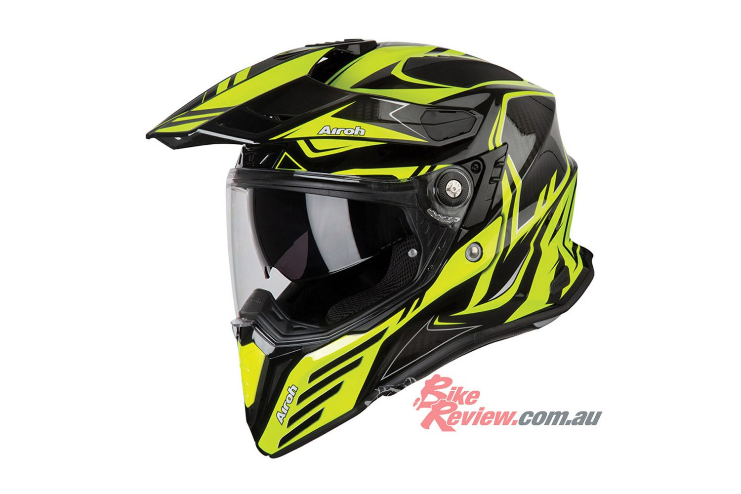 Airoh Commander Adventure Helmet - Carbon Yellow Gloss