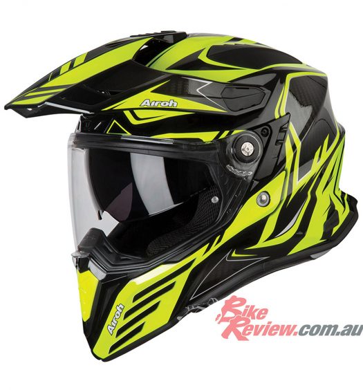 Airoh Commander Adventure Helmet - Carbon Yellow Gloss