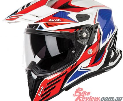 The Airoh Commander Adventure on Carbon Red Gloss.