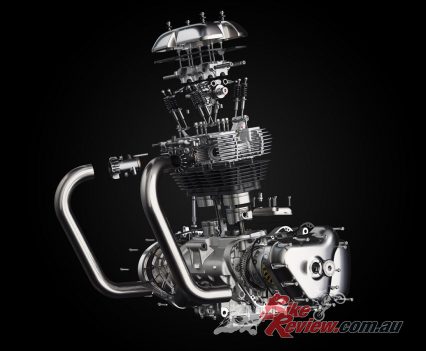 The 648cc parallel twin has a 270º firing order.