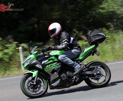 The Ninja 400 isn't full sportsbike ergonomics, making for a more inviting entry point for new ridersThe Ninja 400 isn't full sportsbike ergonomics, making for a more inviting entry point for new riders