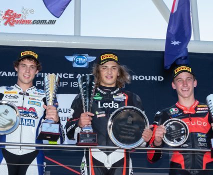 Tom Toparis claims the overall Supersport win at Phillip Island in the ASBK, with a perfect 76 points haul - Image by TBG Sport