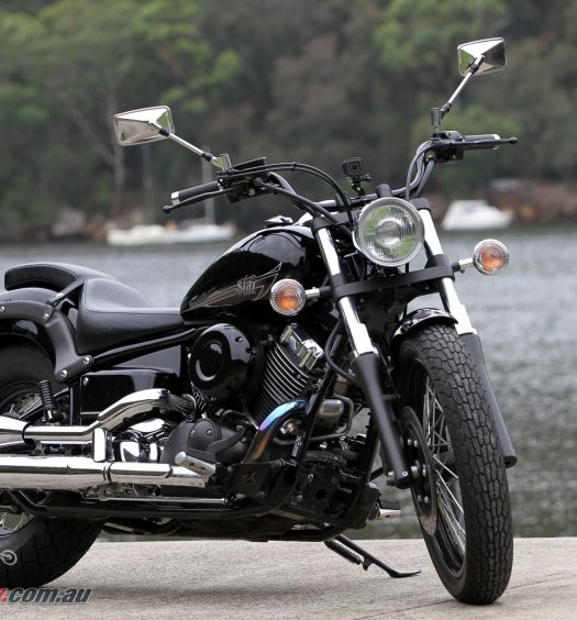 The Yamaha V-Star 650 Custom (XVS650) is a fairly traditional cruiser offering with 'Raven' paint punctuated by chrome
