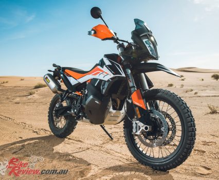 The 790 Adventure R also comes with the bash plate standard