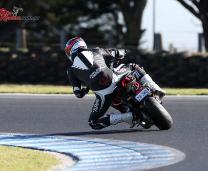 The wide range of settings available for traction control, engine mapping and throttle sensitivity meant getting all of that power to the ground was no problem, even on the demanding Phillip Island surface.