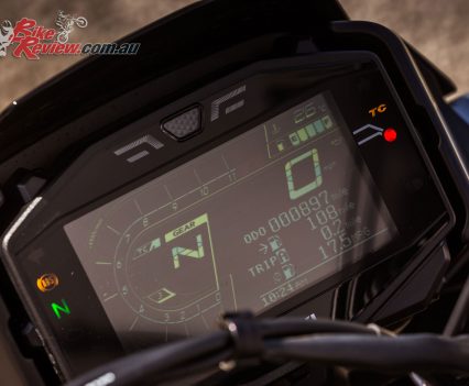 There's the same electronic package on the GSX-S1000 but no IMU