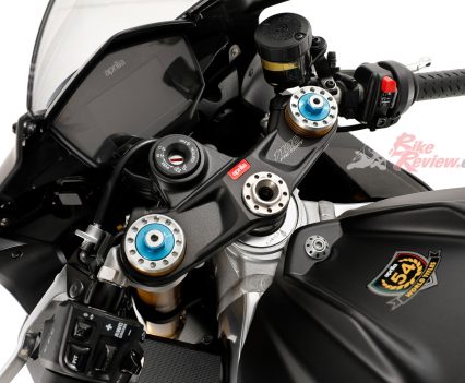 2019 Aprilia RSV4 1100 Factory triple clamps, forks and dash